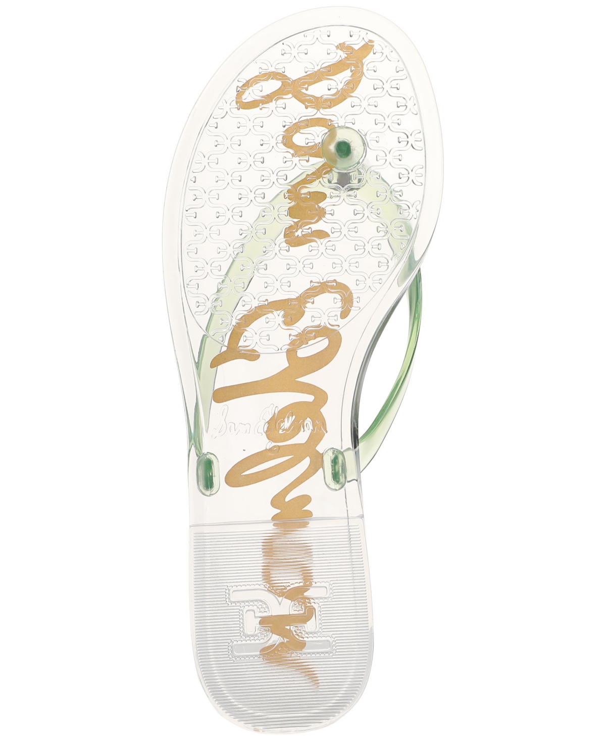 Sam Edelman Dean Jelly Flip Flop Clear Green Jelly In Clear Green Jelly