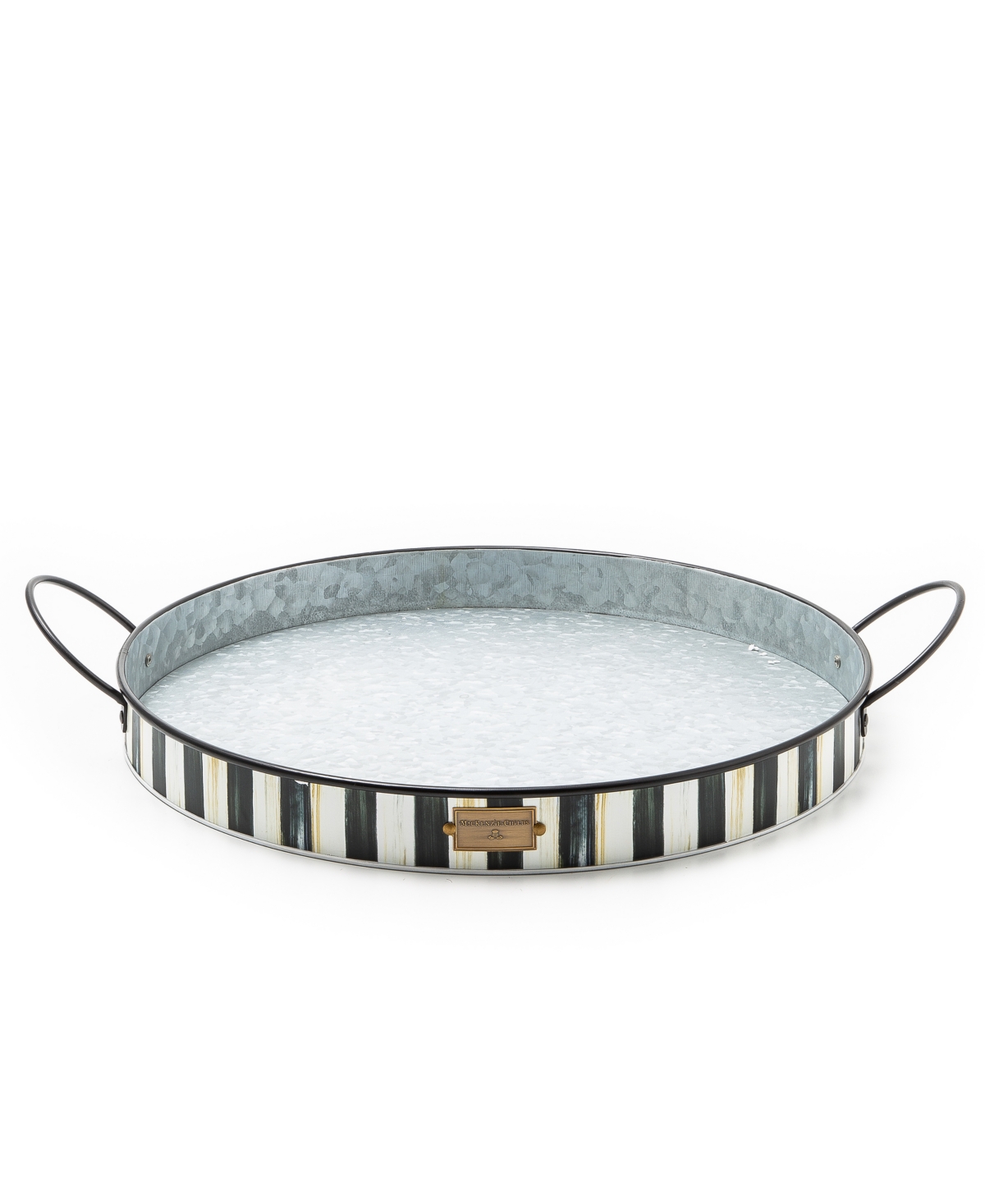 Mackenzie-childs Spectator Galvanized Tray Set In Black,white