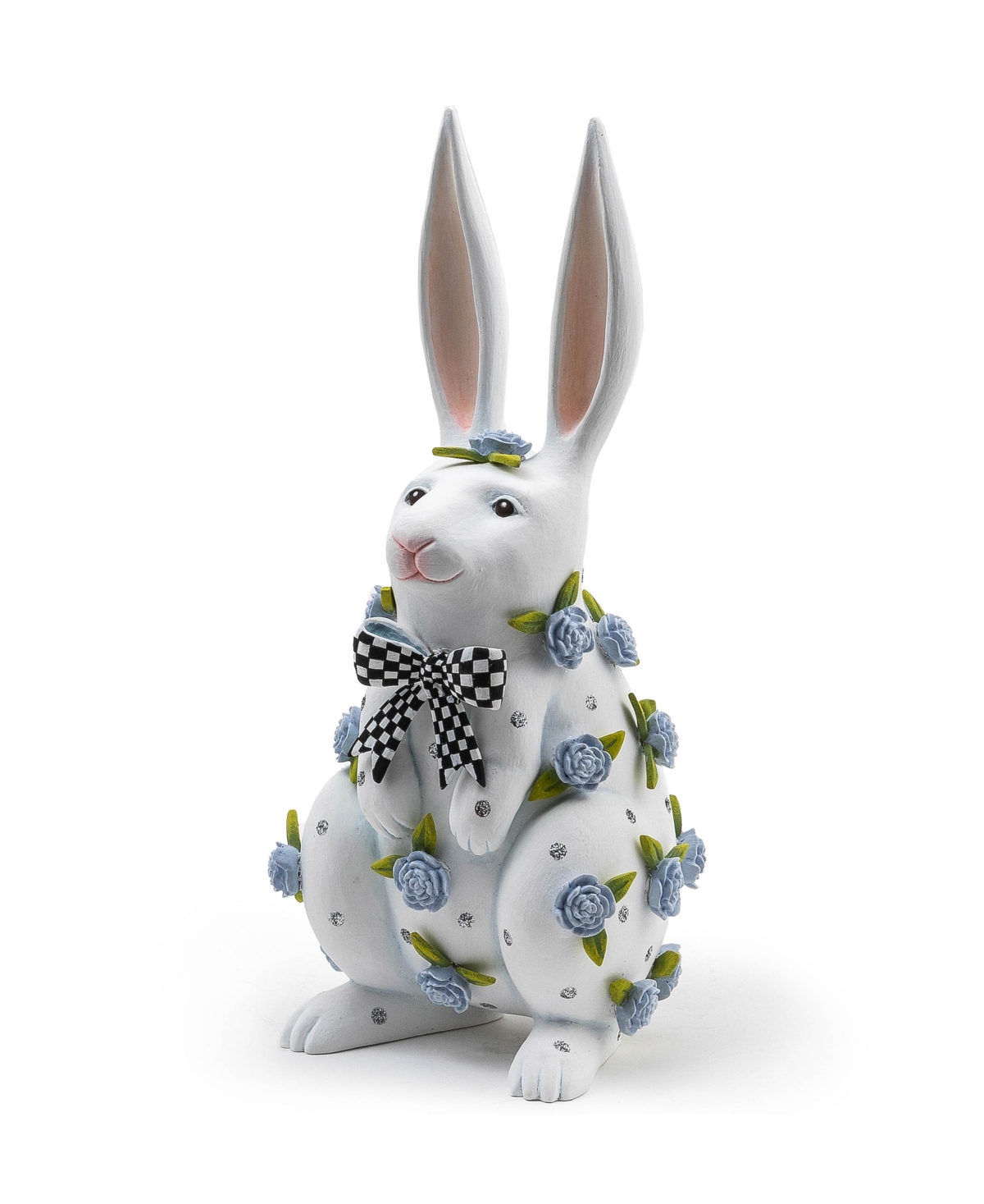 Patience Brewster Periwinkle Peony Standing Rabbit Figurine - Multi