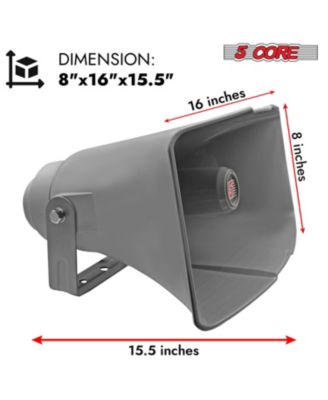 PA Speaker 16 Inch 400W Bull Horn Loud Audio Outdoor Speakers System 8Ohm Reflex Megaphone