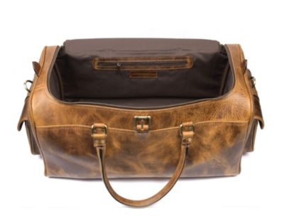 Vintage Brown Leather Travel Duffel Bag