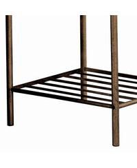 Modern Nightstand with Tempered Glass Top and Dual Storage Shelves