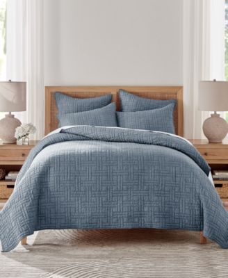 Home Melange Stitch Stitching 3-Pc. Quilt Set, Full/Queen