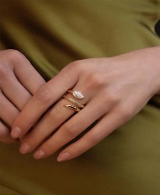 Marquise Crystal Coiled Ring