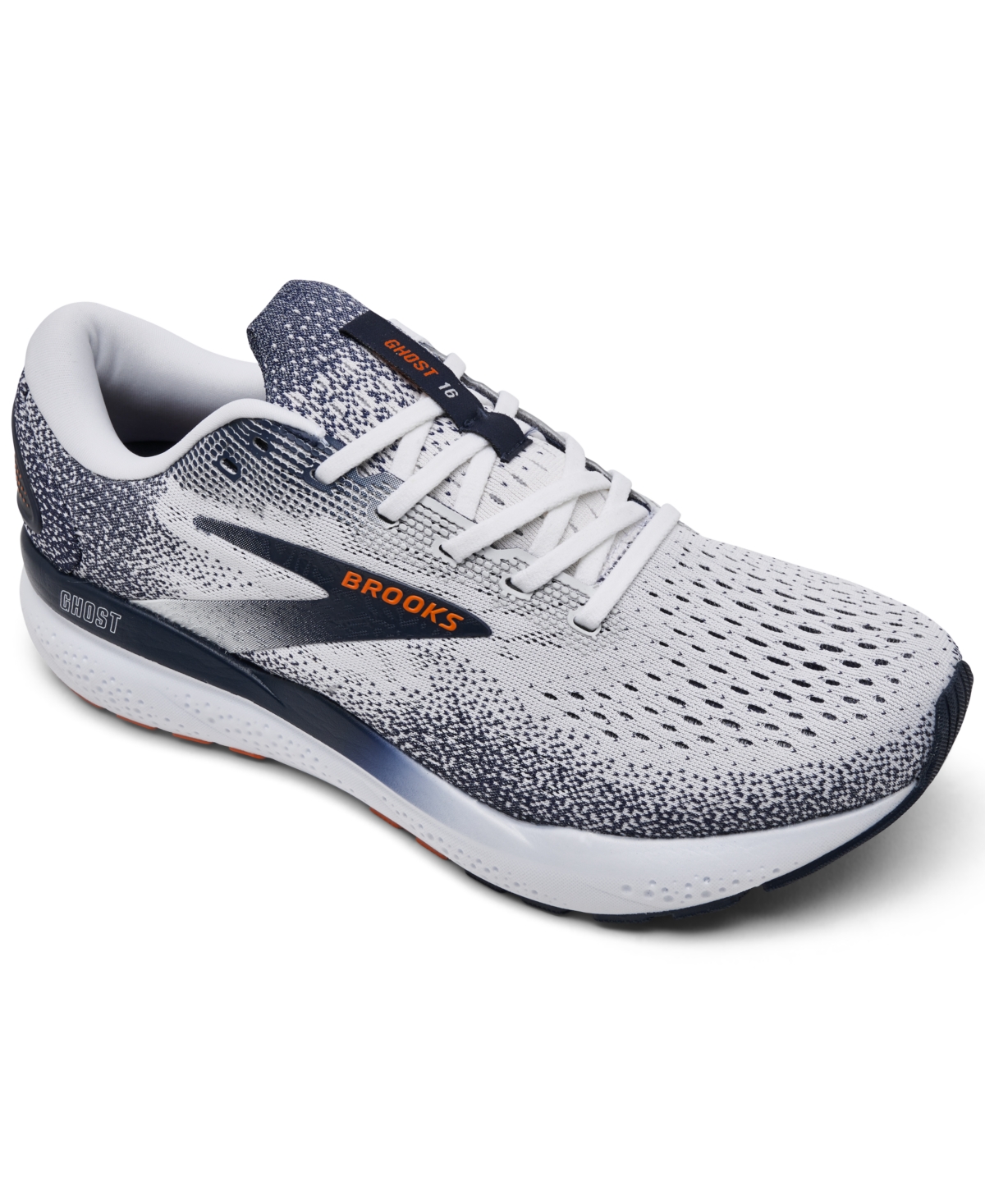 Men's Ghost 16 Running Sneakers from Finish Line - White, Peacoat, Oyster