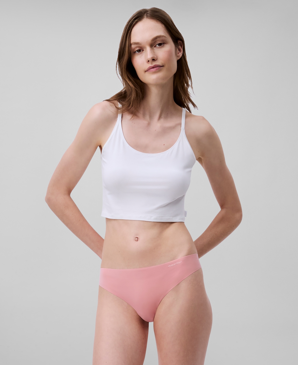 Calvin Klein Women's Invisibles 3-pack Thong Underwear Qd3558 In Black,wind Chime,luminous Peach