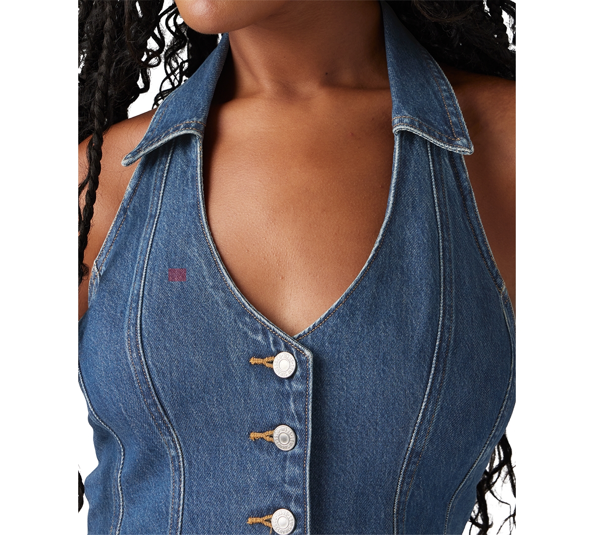 Levi's Women's Bria Cotton Denim Corset Cropped Top
