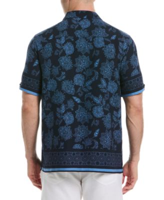 Men's Classic-Fit Textured Paisley Button-Down Camp Shirt 