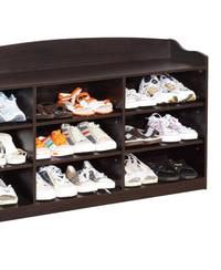 Wood Shoe Rack with 9 Cubbies – Timeless Design with Beautiful Wood Grain