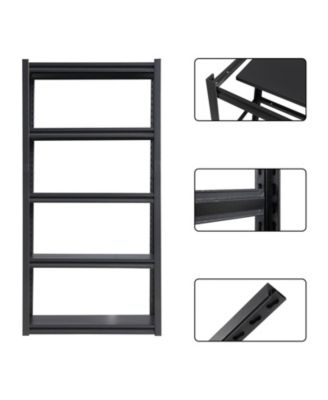63"H  5 Tier Metal Shelves for Storage Garage Shelving 2000LBS Heavy Duty Storage Shelves Adjustable Garage Shelf Industrial Shelving Unit Storage Utility Rack,31.5"W15.7"D63"H,Black