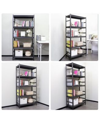 Storage Shelves 5 Tier Heavy Duty Metal Shelving Unit Adjustable Shelving Units and Storage Rack Kitchen Garage Shelf H78  W47.2  D18