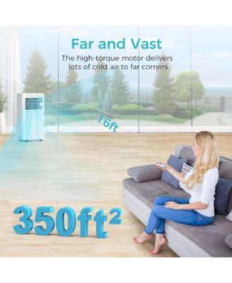 8,000 BTU Portable AC, 4 Modes, 350sq.ft, Remote & LED, Wheels,Sleep Mode,Home/Dorm