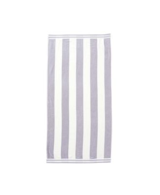 100% Cotton Velour Cabana Stripe Oversized Beach Towel, 35" x 70"