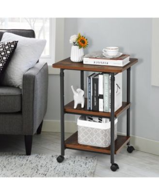 3-tier Adjustable Printer Stand with 360° Swivel Casters