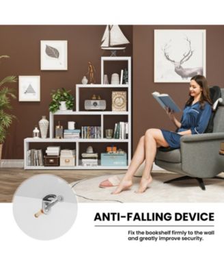 6 Cubes Ladder Shelf Corner Bookshelf Storage Bookcase