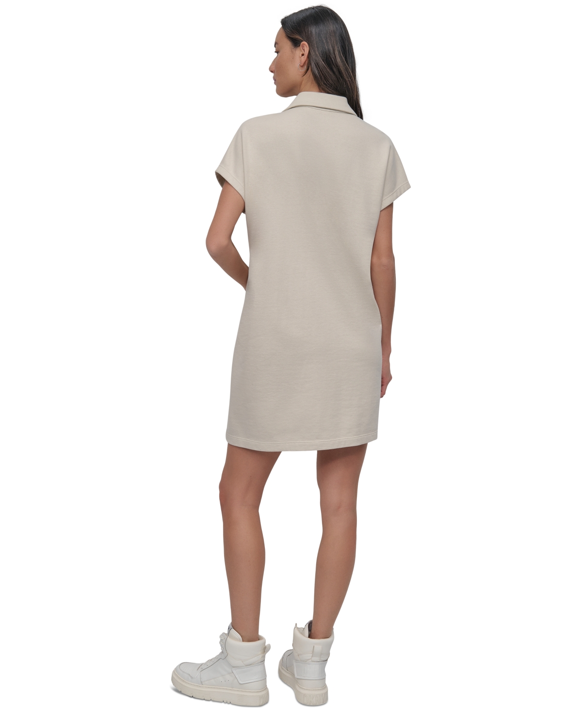 Shop Dkny Women's Mini Stud Logo Short-sleeve Dress