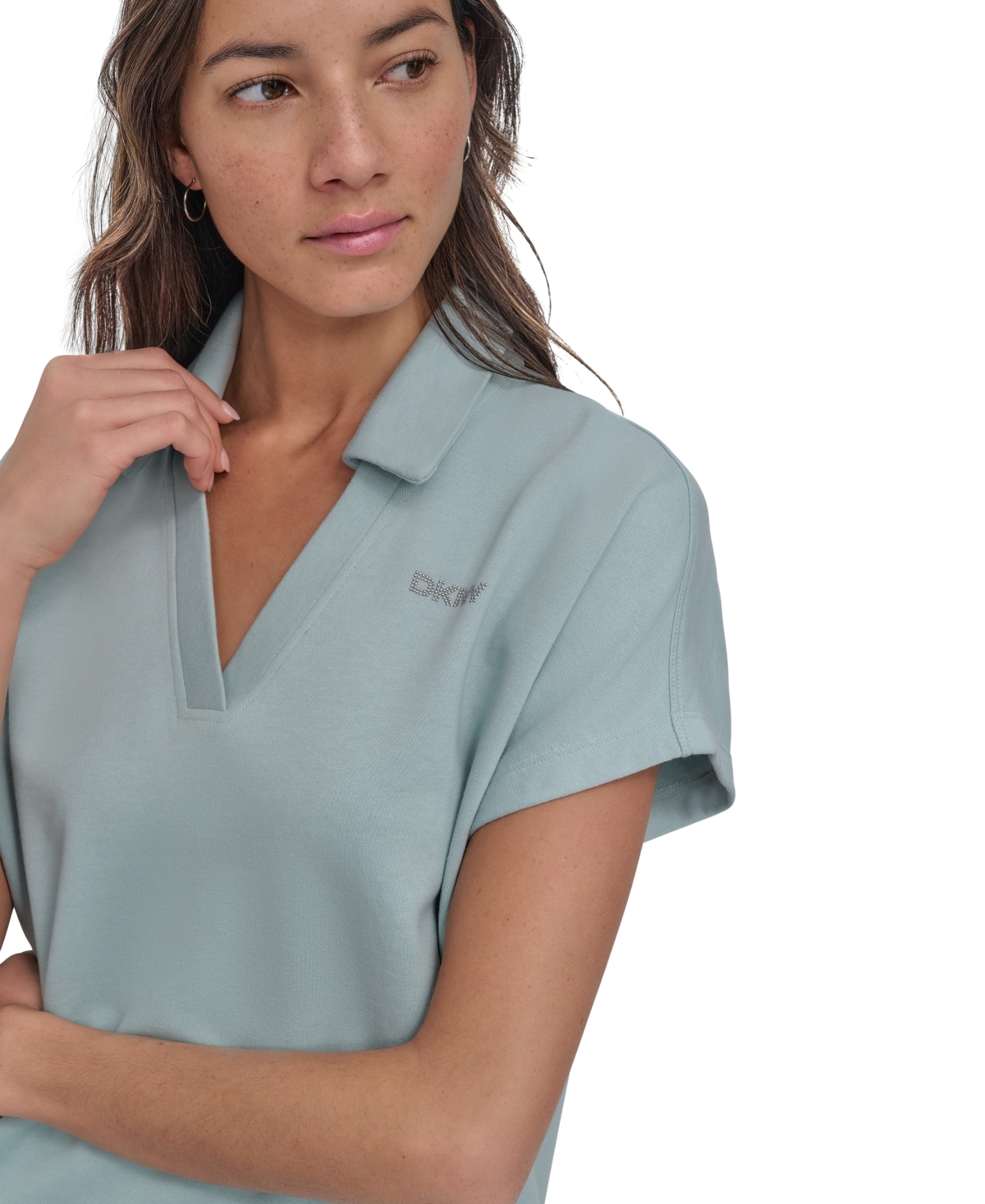 Shop Dkny Women's Mini Stud Logo Short-sleeve Dress