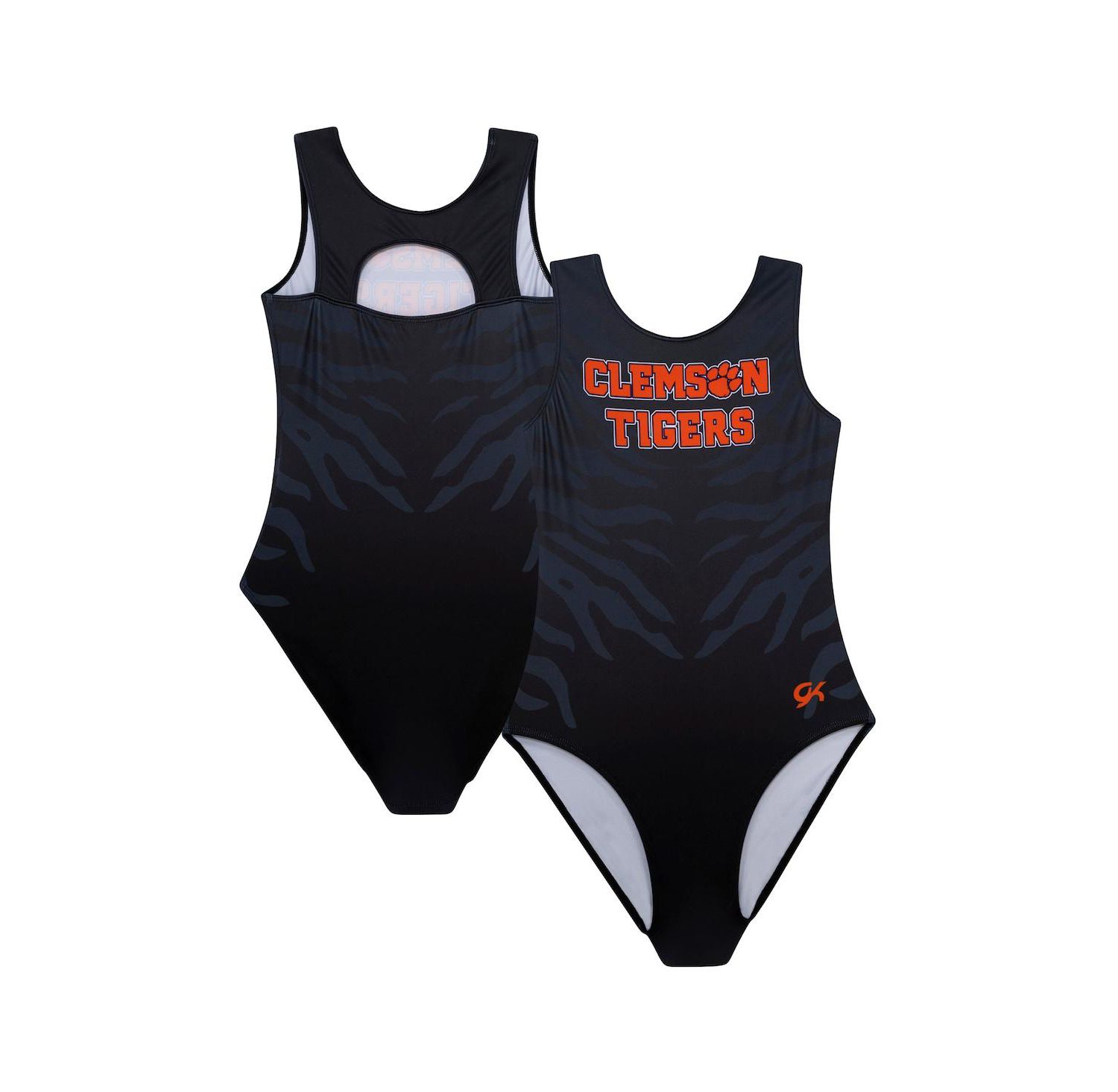 Big Girls Black Clemson Tigers Elite Spirit Leotard