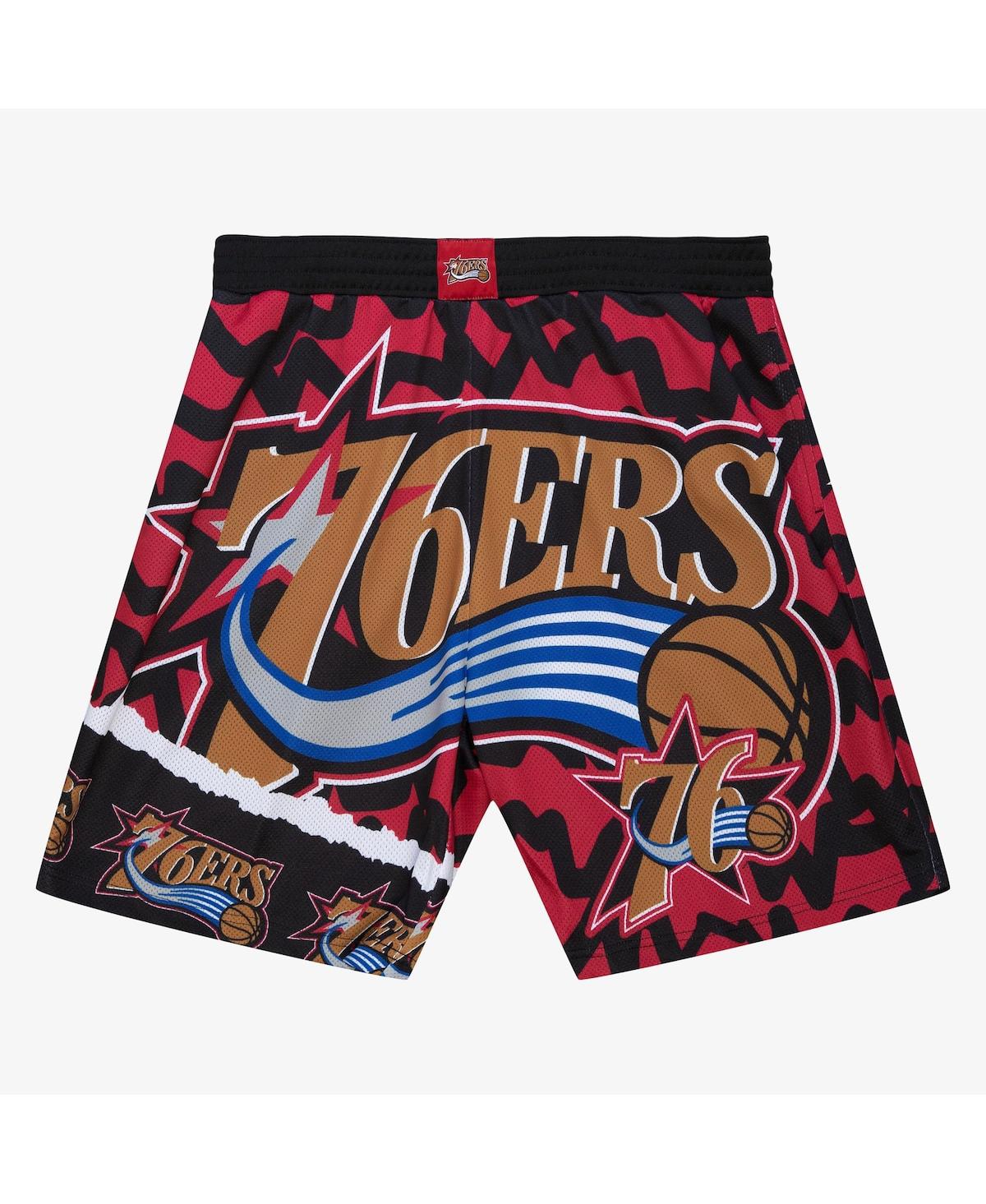 Mitchell & Ness Men's Black Philadelphia 76ers Jumbotron 2.0 Sublimated Shorts In Black