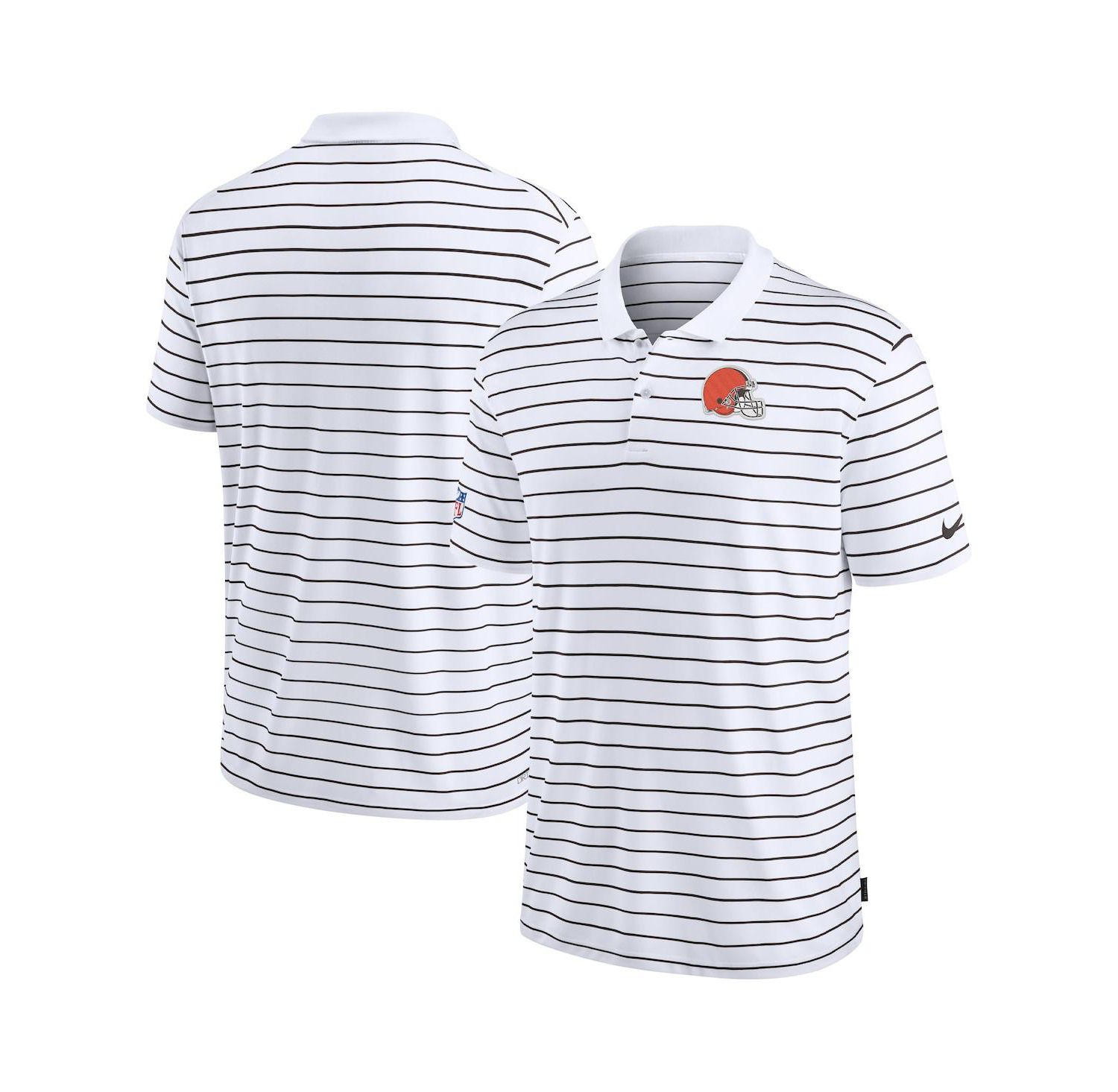 Men's White Cleveland Browns Sideline Lock Up Victory Performance Polo Shirt