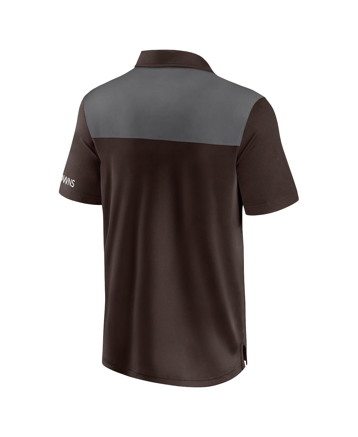 Fanatics Men's Brown/gray Cleveland Browns Color Block Polo Shirt In Brown,gray