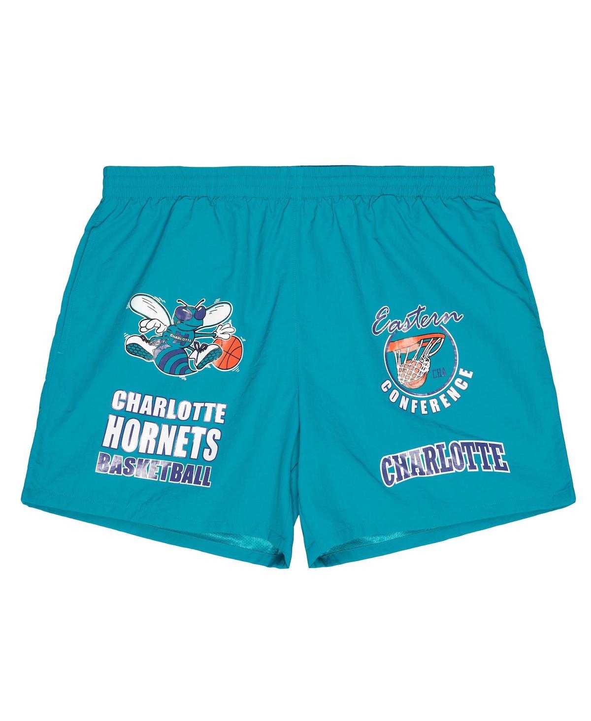 Mitchell & Ness Men's Teal Charlotte Hornets Woven Shorts In Teal