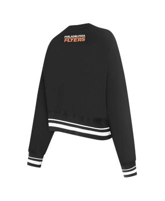 Women's Black Philadelphia Flyers Area Code Cropped Pullover Sweatshirt