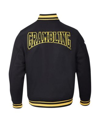 Men's Black Grambling Tigers Crest Wool Full-Zip Jacket