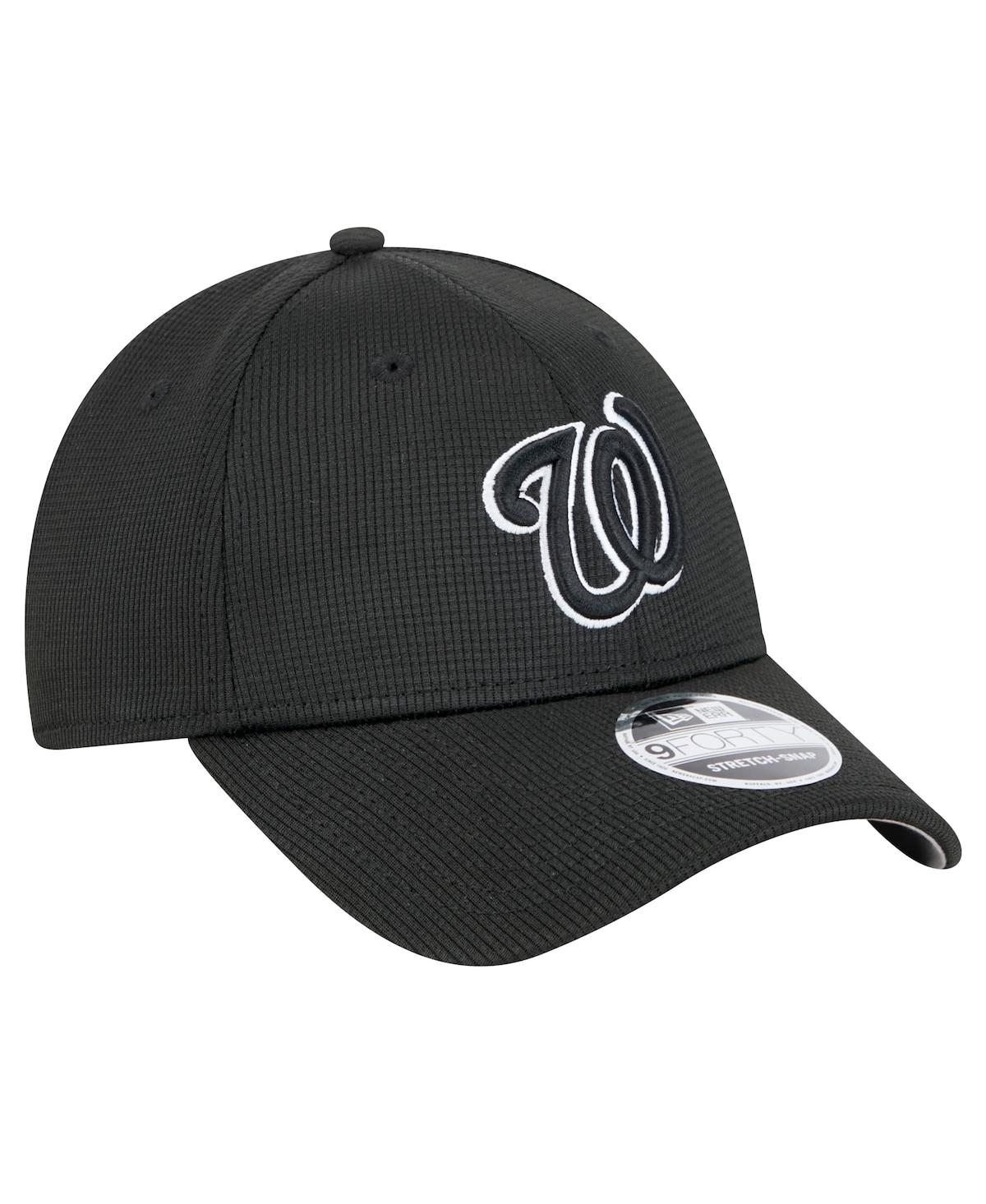 NEW ERA MEN'S BLACK WASHINGTON NATIONALS PIVOT 9FORTY ADJUSTABLE HAT 