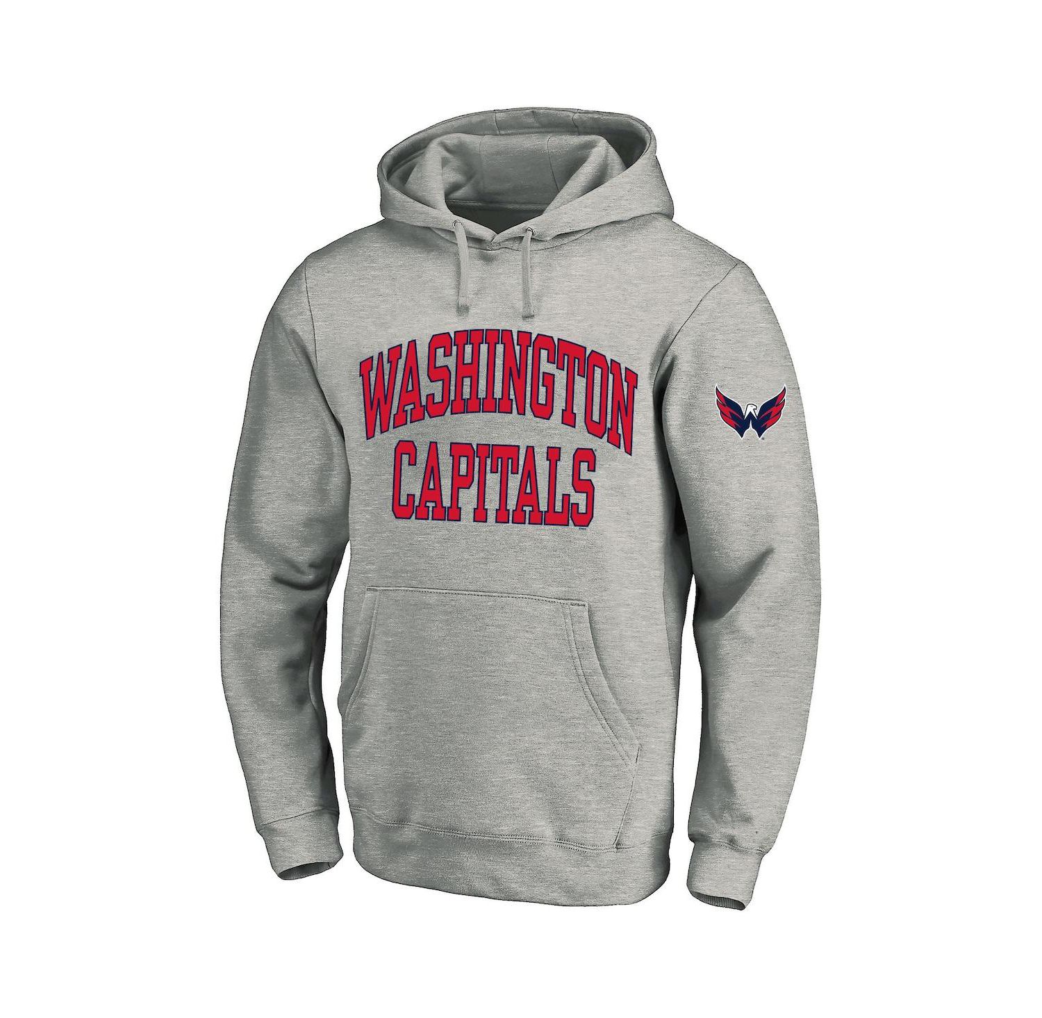 Men's Heather Gray Washington Capitals Big & Tall Fleece Pullover Hoodie