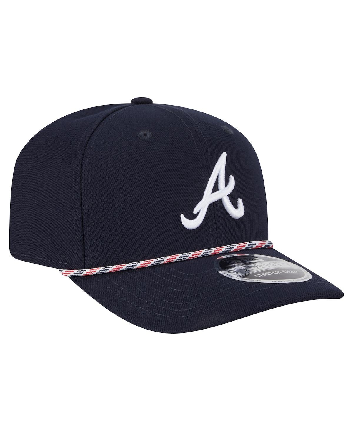New Era Men's Navy Atlanta Braves Multi-rope 9seventy Stretch-snap Hat In Navy