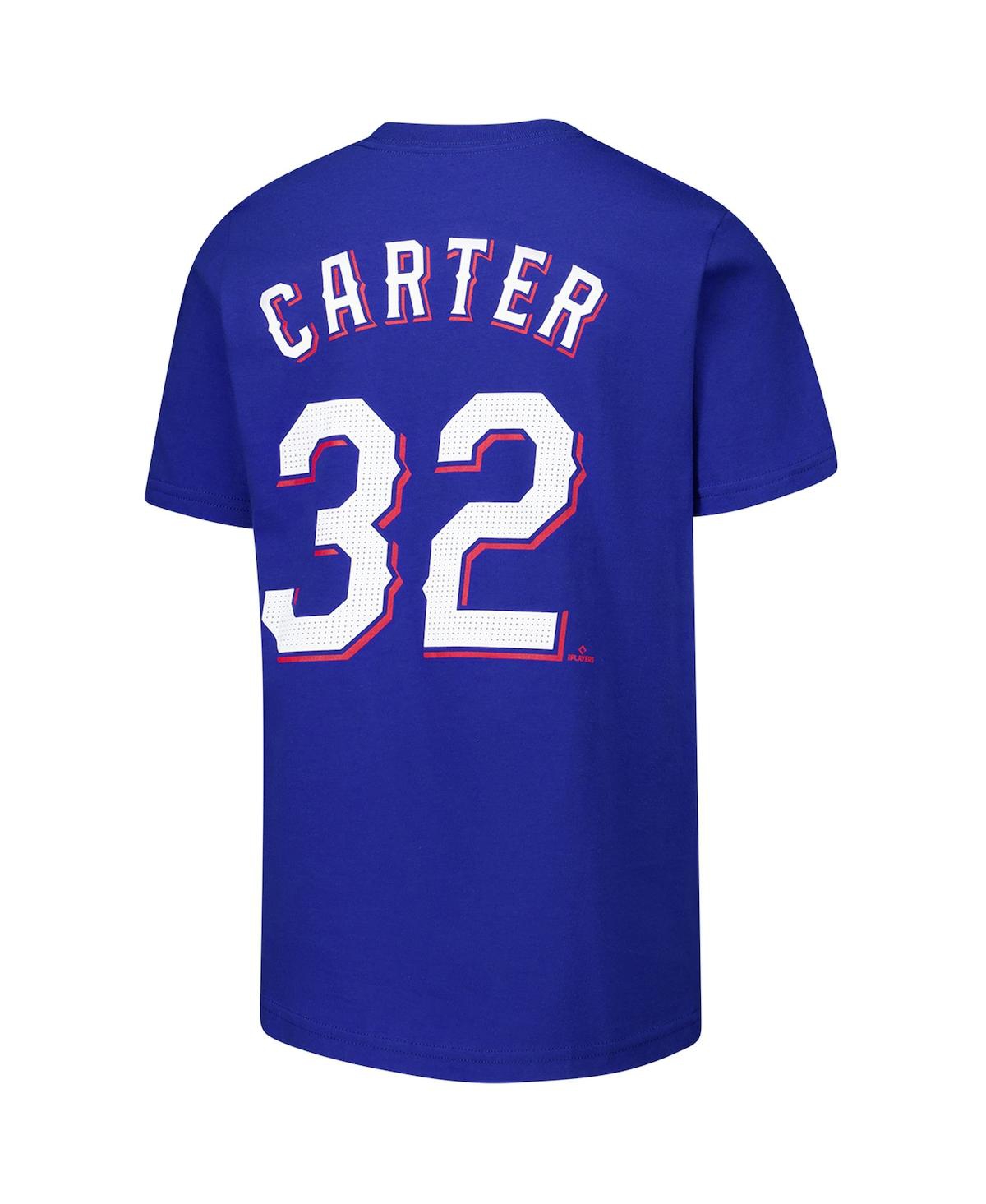 Nike Big Boys And Girls Evan Carter Royal Texas Rangers Name Number T-shirt In Royal