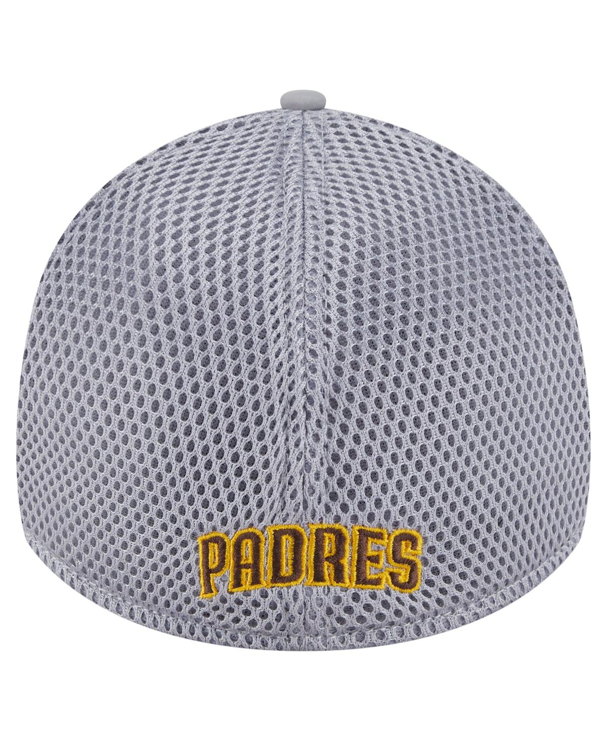 NEW ERA MEN'S GRAY SAN DIEGO PADRES LINEAR 39THIRTY FLEX-FIT HAT 