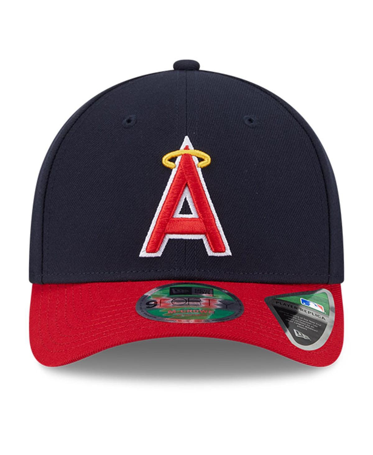 New Era Men's Navy/red Los Angeles Angels Player Replica 9forty ...