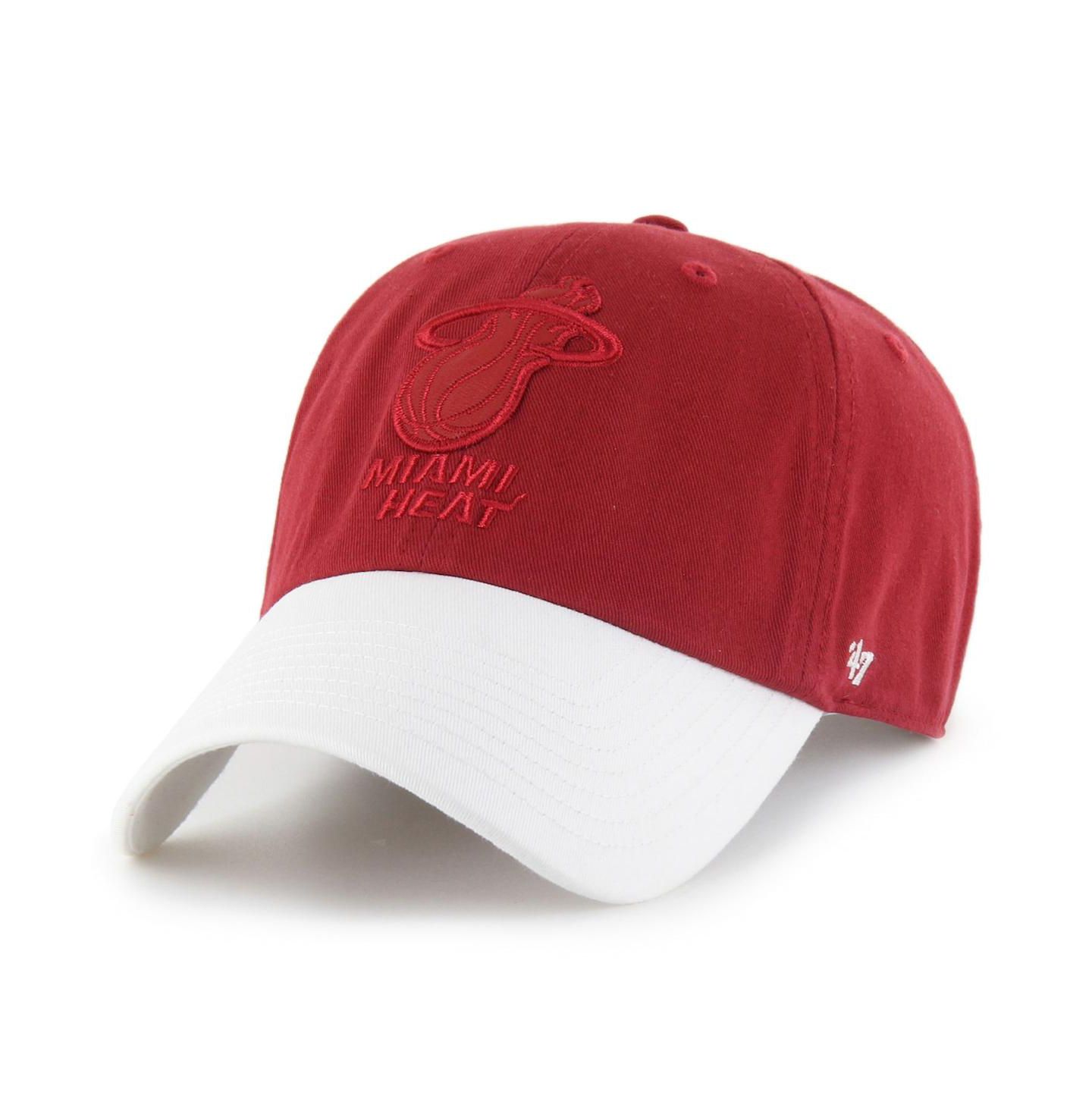 Мужская кепка '47 Brand x Tommy Hilfiger Red/White Miami Heat Courtside Cleanup Adjustable Hat — фото 2