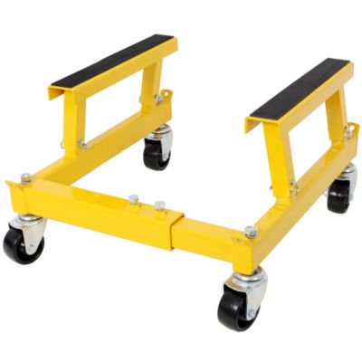 ATV Motorcycle Engine Cradle Dolly 1500lbs Capacity Adjustable Width Height Yellow