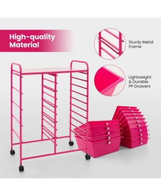 15-Drawer Utility Rolling Organizer Cart with Multi-Use Storage