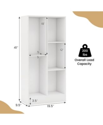 41 Inches 5-Cube Floor Bookcase with 2 Anti-Tipping Kits