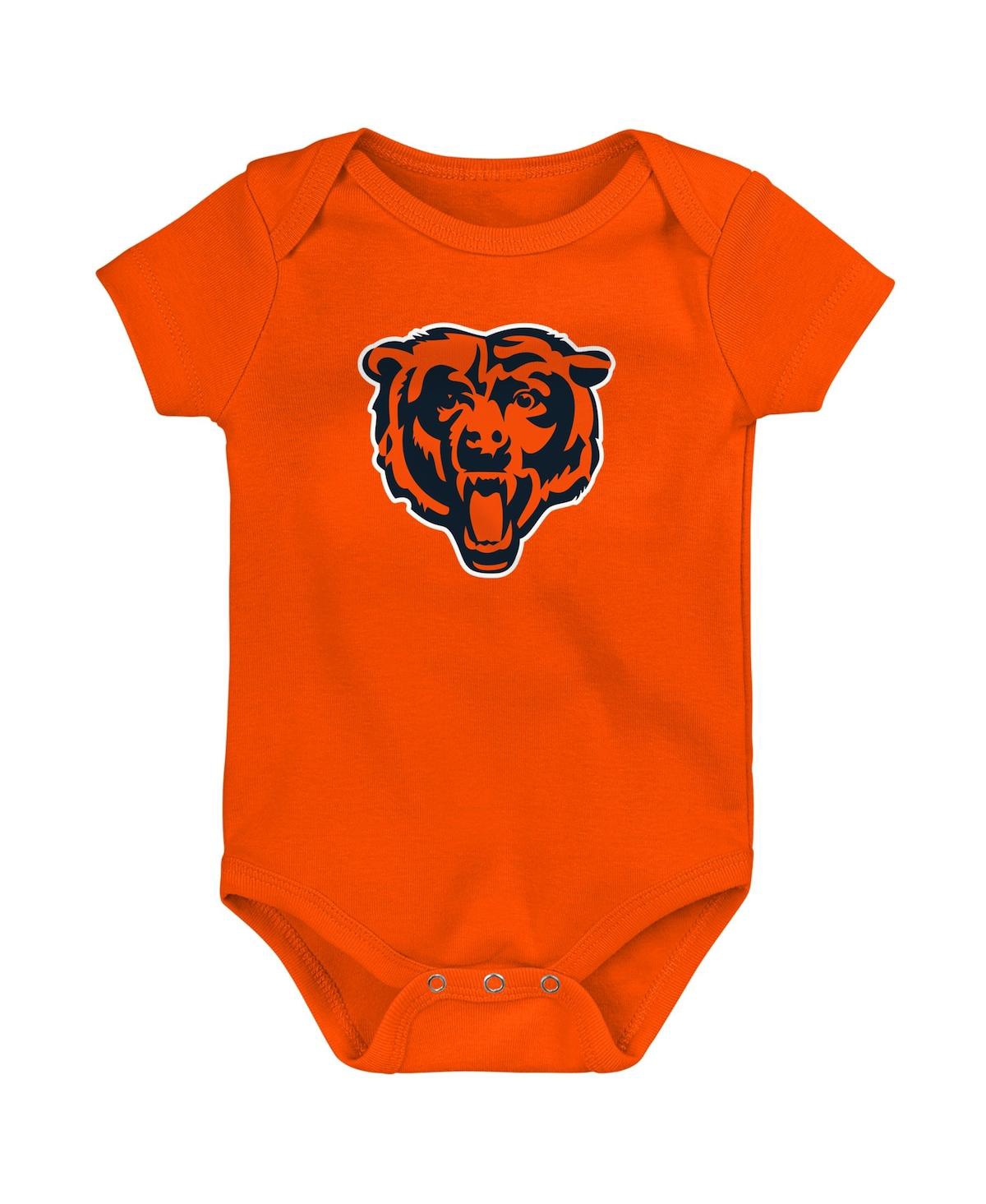 Outerstuff Baby Boys And Girls Chicago Bears Team Starter Bodysuit, Set Of 3 In Navy