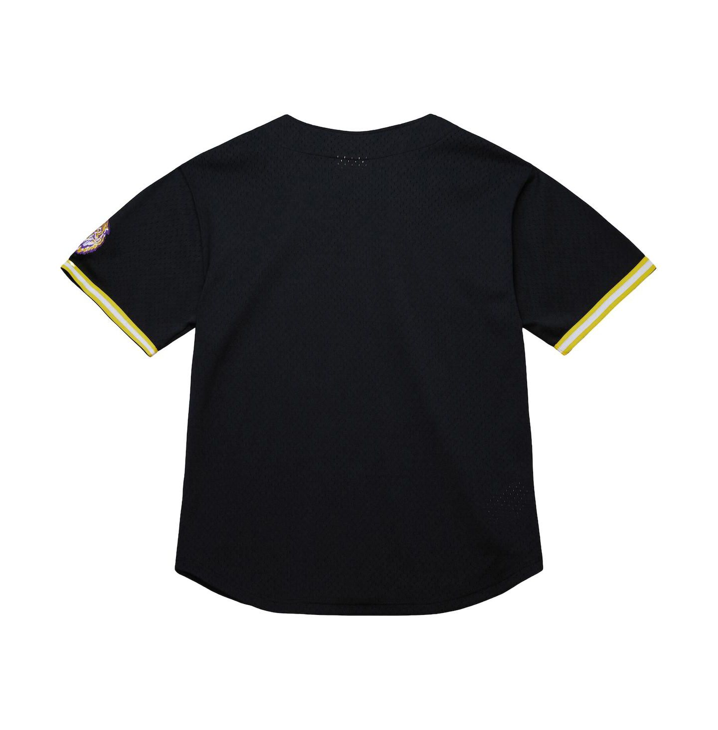 Мужской топ Mitchell & Ness Black LSU Tigers On The Clock Full-Button Fashion Jersey — фото 3