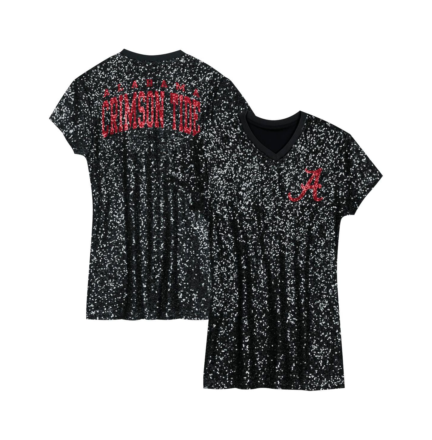 Детское платье Outerstuff Preschool Black Alabama Crimson Tide Sequin V-neck — фото 1