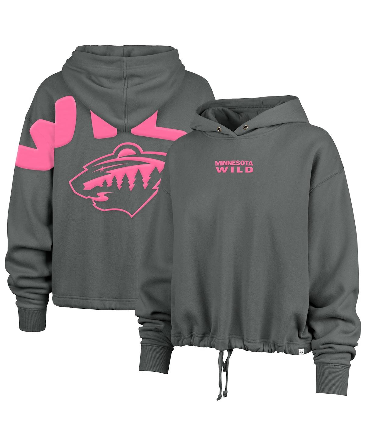 Shop 47 Brand Women's Gray Minnesota Wild Bright Side Venice Cropped Pullover Hoodie