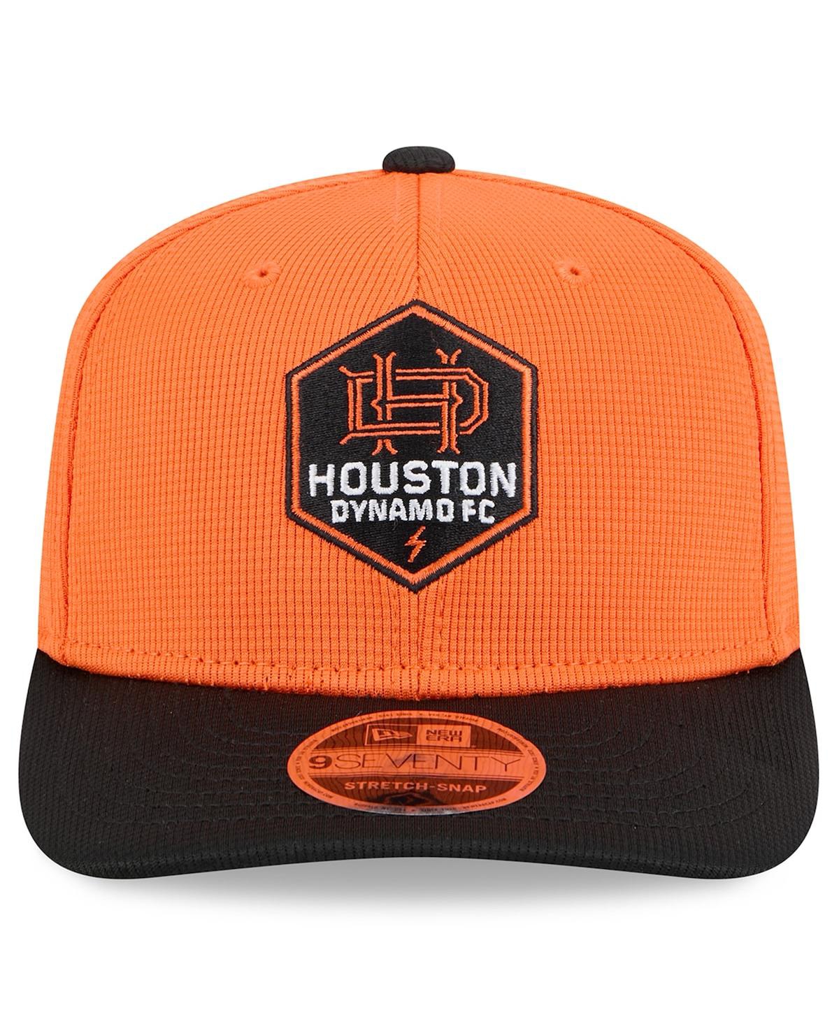 New Era Men's Orange/black Houston Dynamo Fc 2025 Jersey Hook 9seventy Stretch-snap Hat In Orange,black