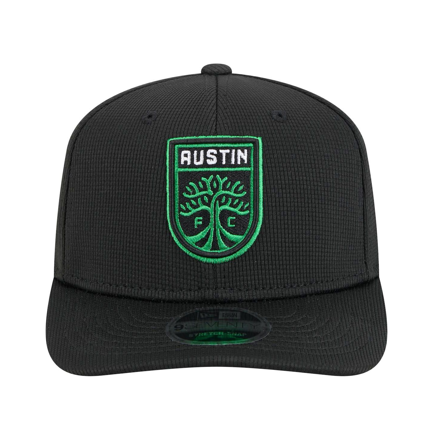 Мужские головные уборы New Era Black Austin FC 2025 Jersey Hook 9SEVENTY Stretch-Snap Hat — фото 2