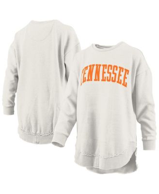 Pressbox - Women's Oatmeal Tennessee Volunteers Melange Poncho Vintage Fleece Long Sleeve Pullover Sweatshirt