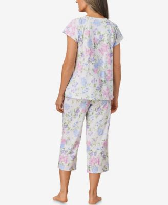 Women's Cap Sleeve Floral Capri Pajama Sets