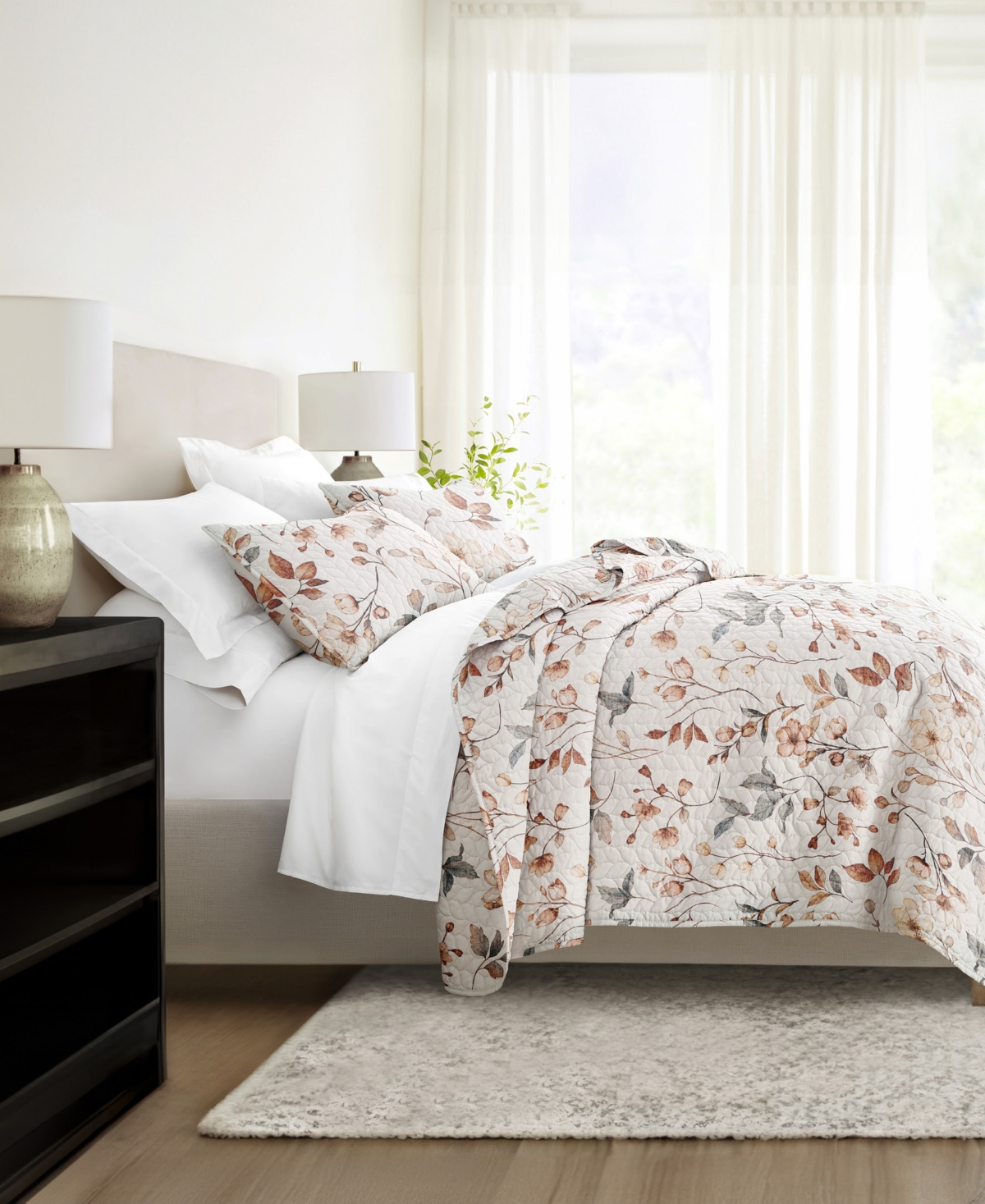 Ienjoy Home Russet Floral Reversible 2-pc. Quilt Set, Twin/twin Xl