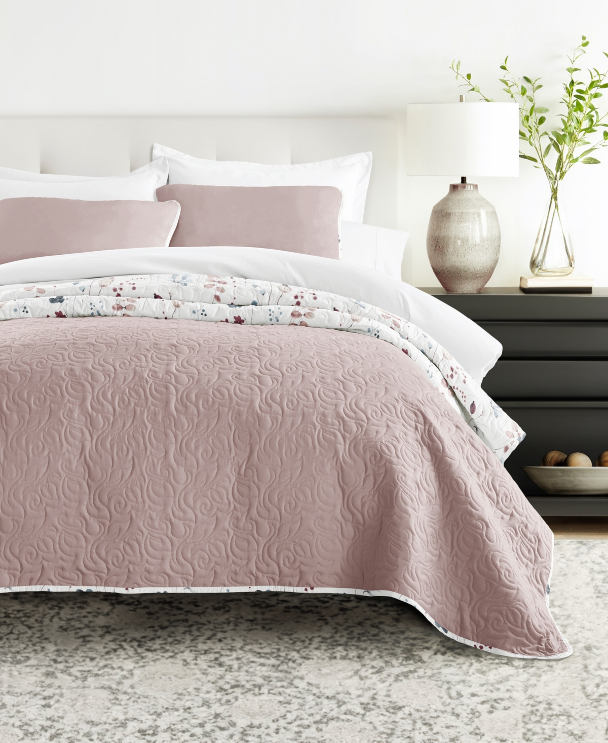 Ienjoy Home Poppy Bloom Reversible 2-pc. Quilt Set, Twin/twin Xl