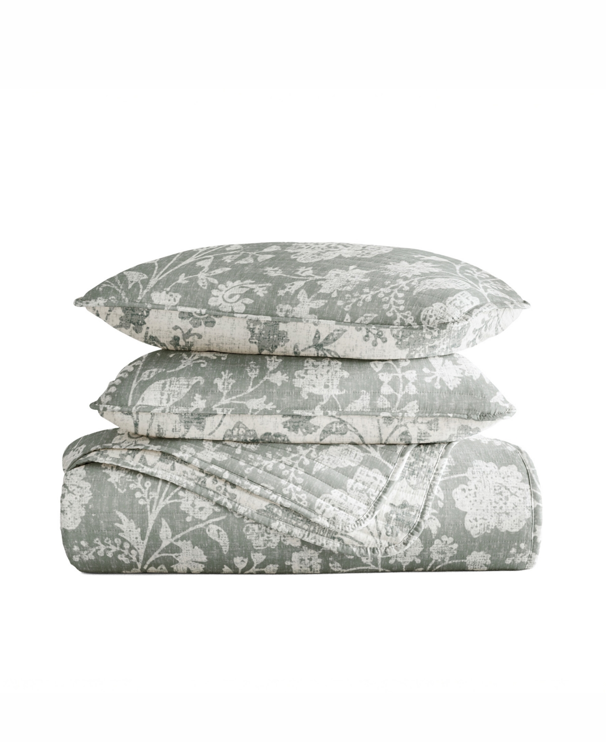 Ienjoy Home Textured Floral Reversible 3-pc. Quilt Set, Full/queen