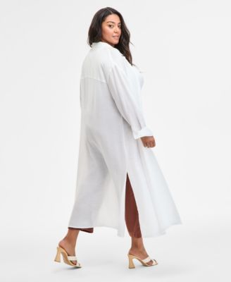 Trendy Plus Size Oversized Tunic Shirt, Exclusively at Macy's